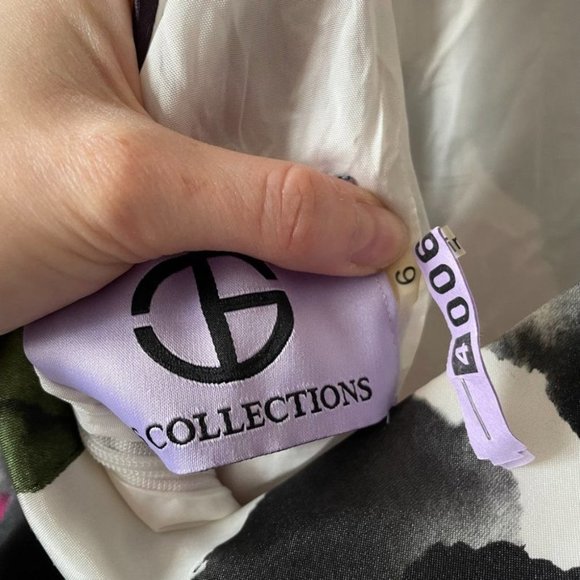 JS Collections Satin Belted Sleeveless Sheath Dress Sz 6 - Picture 6 of 8